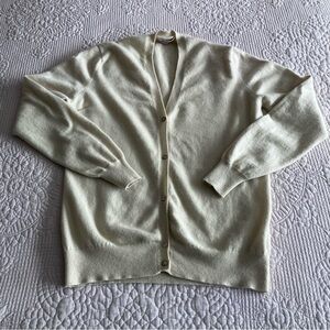 EUC VTG Glenmac pale yellow cashmere vneck cardigan